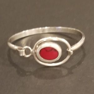 ♡Stamped Sterling Silver Bracelet Jasper Stone